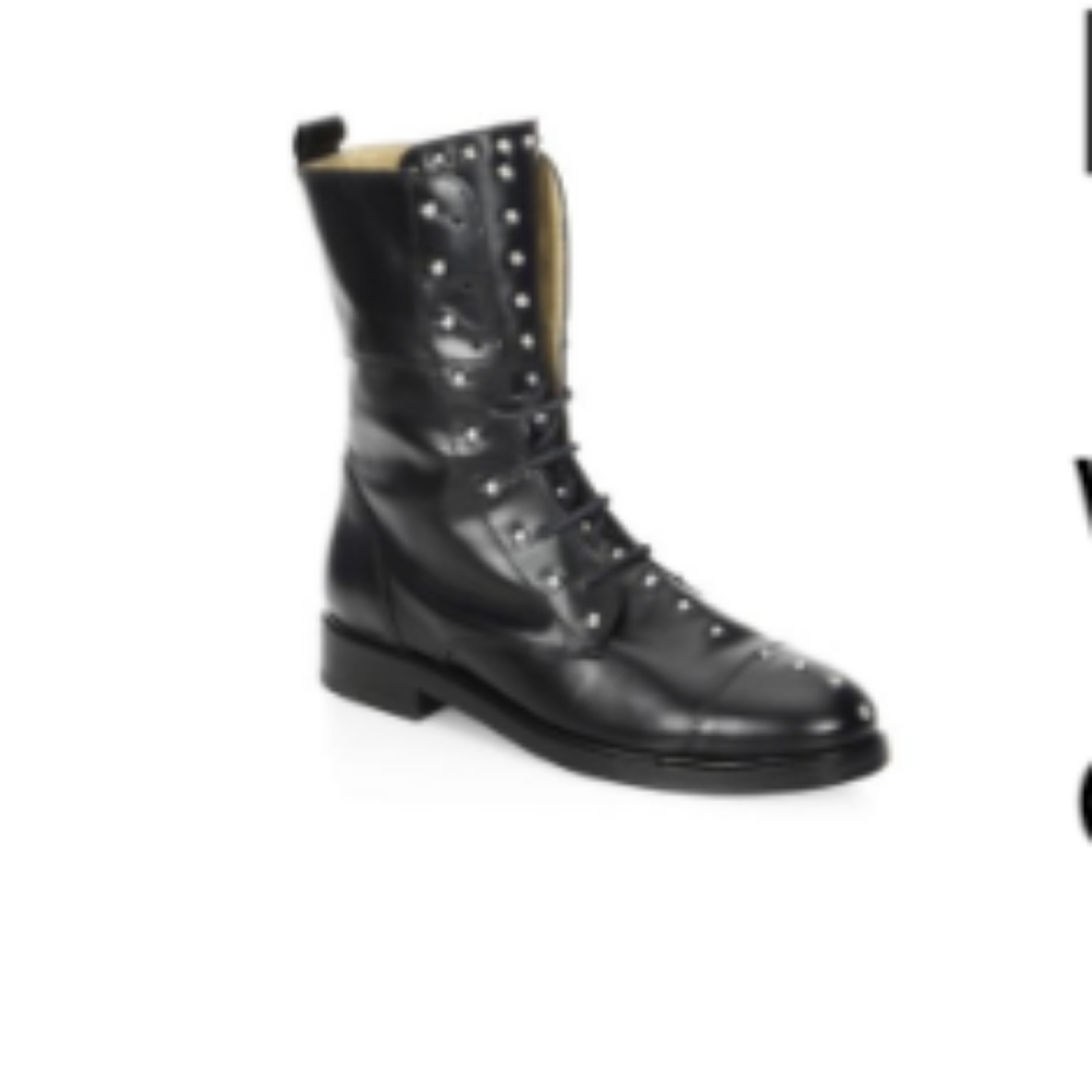 IRO like new, military studded lux leather boots - Picture 10 of 11